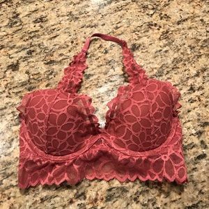 Pink Victoria Secret Push Up Halter Bralette